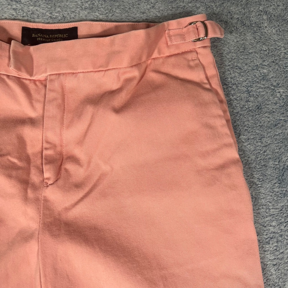 Vintage Banana Republic Premium Chinos Pink Wide Leg Cropped Cotton Pants Size 4 - Picture 4 of 15